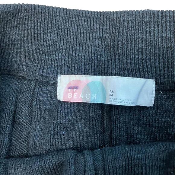 Free People Beach Shorts M Black Knit Comfy Pull On Coastal Lounge Cozy Stretch - Picture 4 of 10